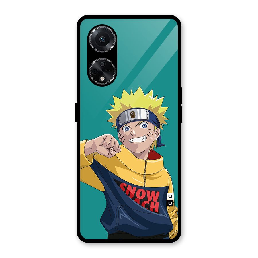 Naruto Snow Beach Art Glass Back Case for Oppo F23