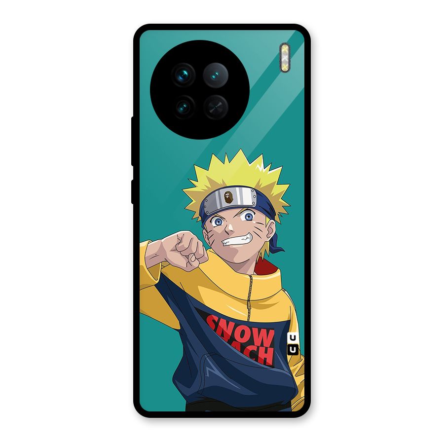 Naruto Snow Beach Art Glass Back Case for Vivo X90