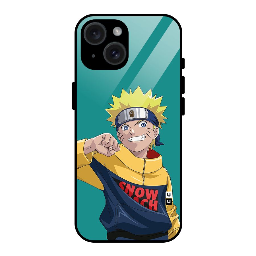 Naruto Snow Beach Art Glass Back Case for iPhone 15