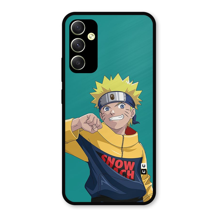 Naruto Snow Beach Art Metal Back Case for Galaxy A34