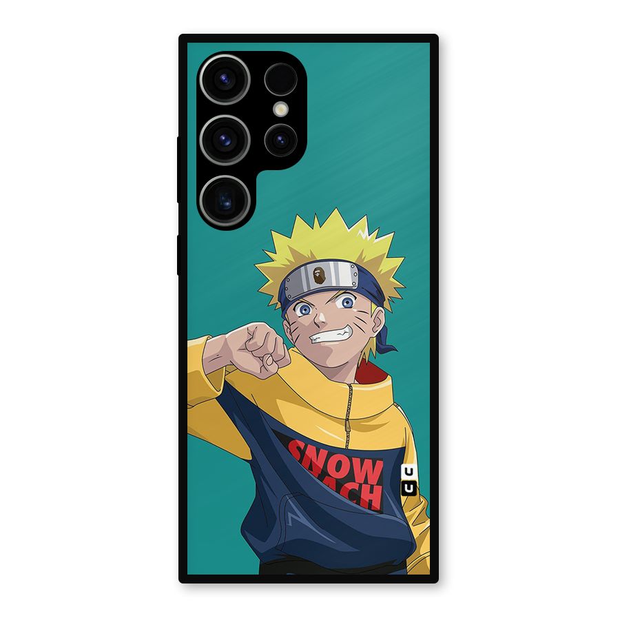 Naruto Snow Beach Art Metal Back Case for Galaxy S23 Ultra