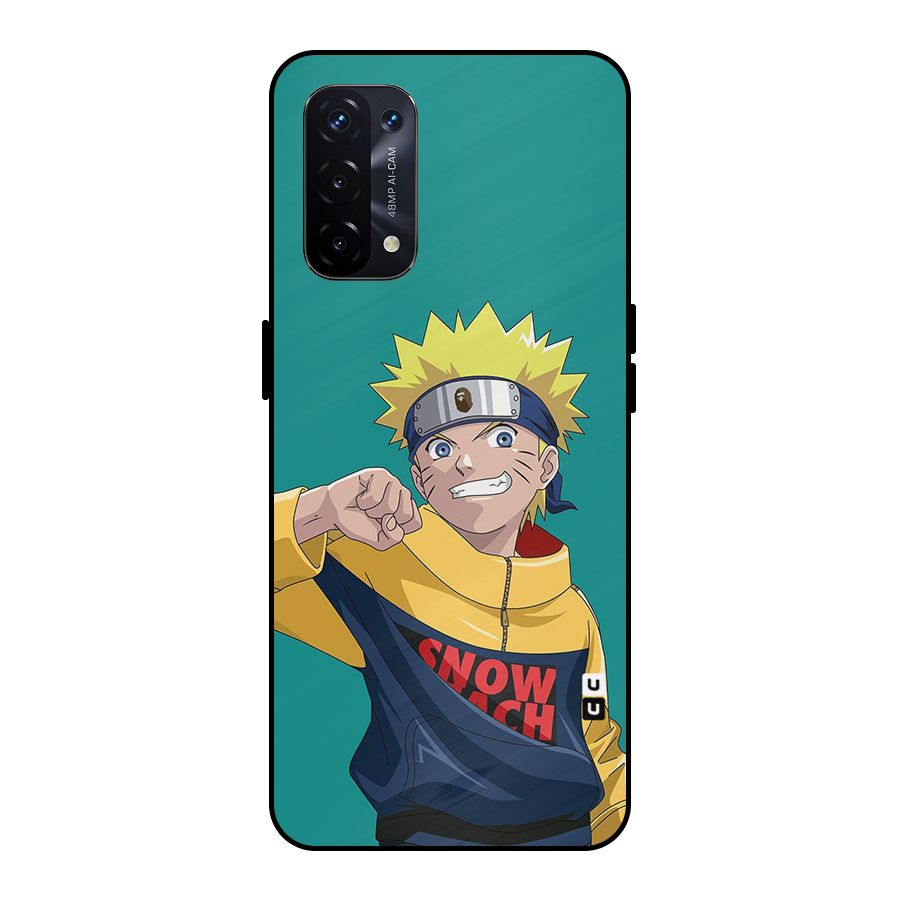 Naruto Snow Beach Art Metal Back Case for Oppo A74 5G