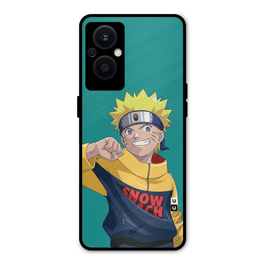 Naruto Snow Beach Art Metal Back Case for Oppo F21 Pro 5G
