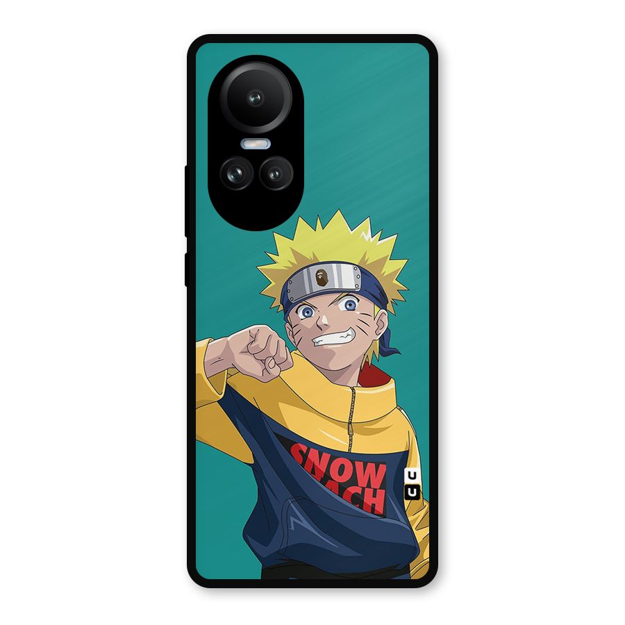 Naruto Snow Beach Art Metal Back Case for Oppo Reno10 Pro