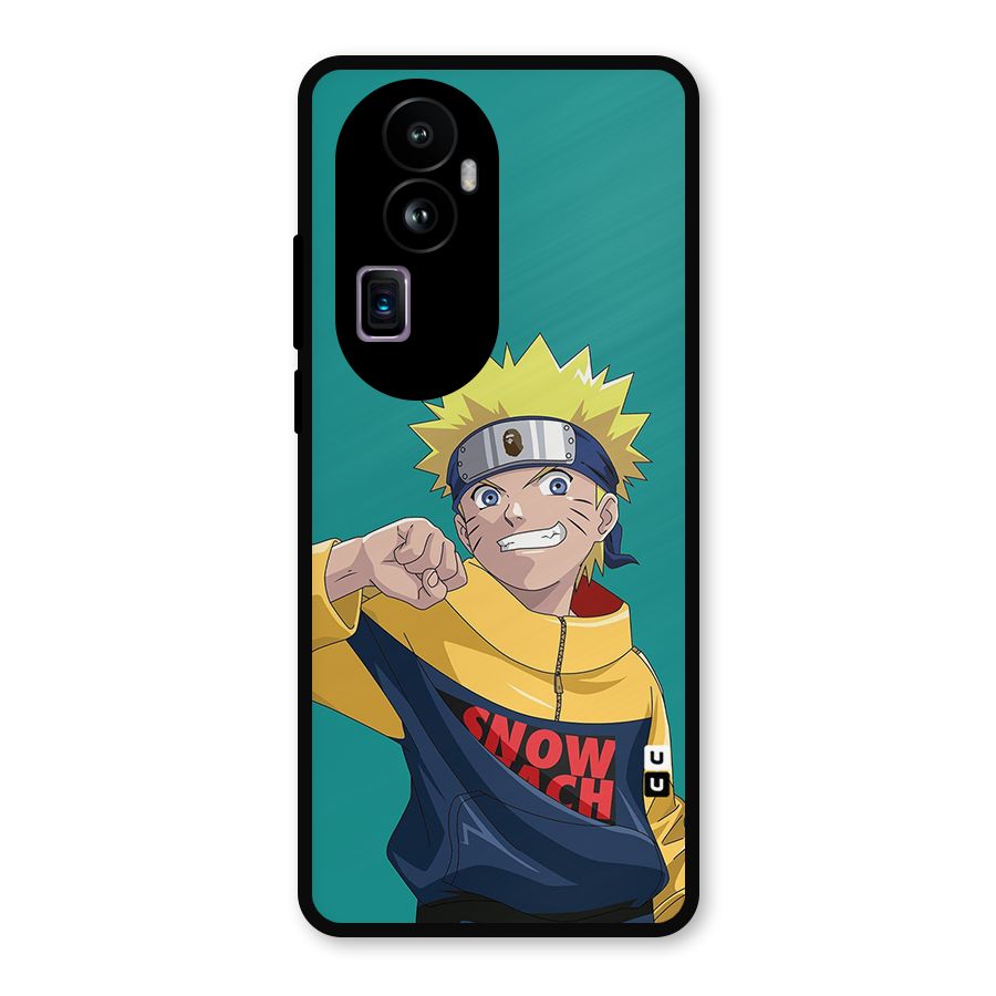 Naruto Snow Beach Art Metal Back Case for Oppo Reno10 Pro Plus