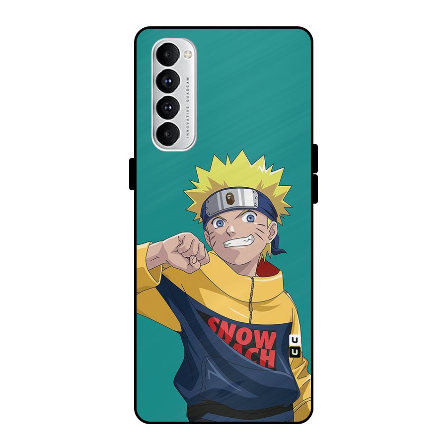 Naruto Snow Beach Art Metal Back Case for Oppo Reno4 Pro