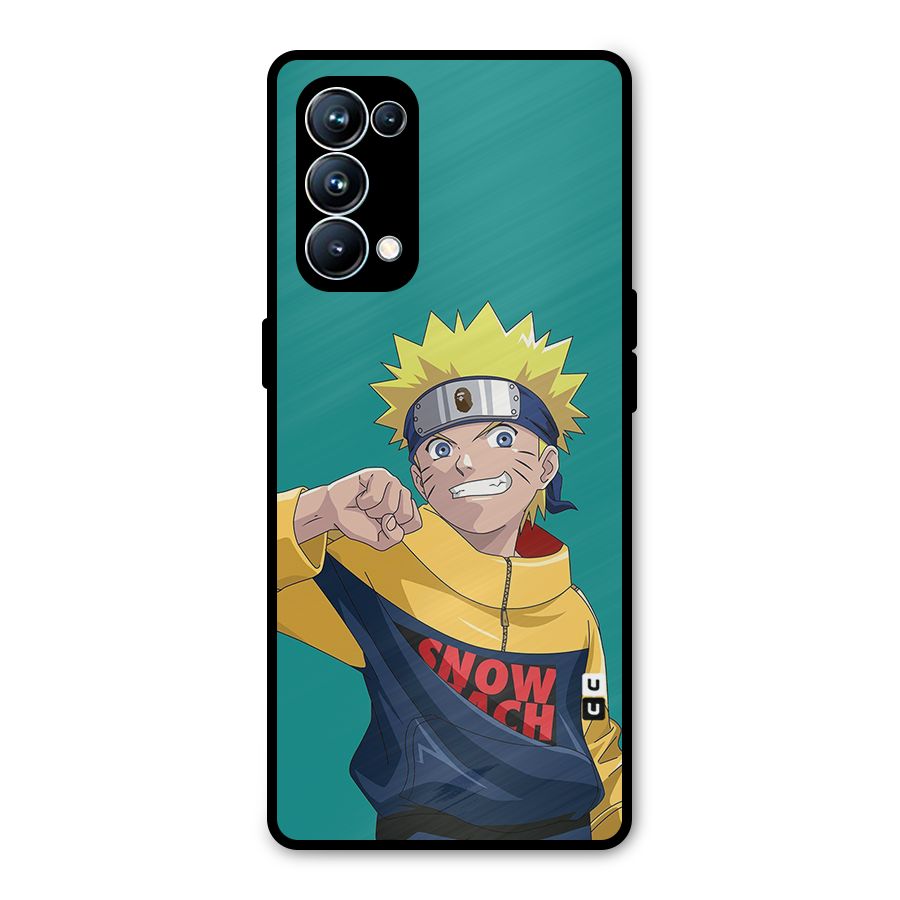Naruto Snow Beach Art Metal Back Case for Oppo Reno5 Pro 5G