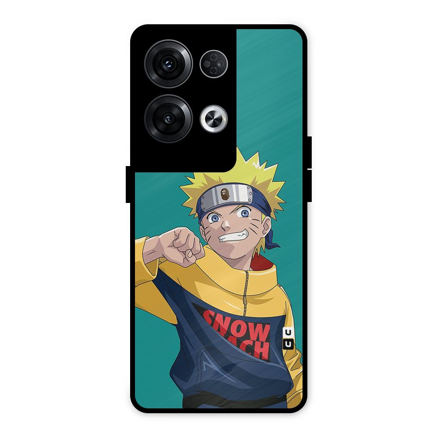 Naruto Snow Beach Art Metal Back Case for Oppo Reno8 Pro 5G