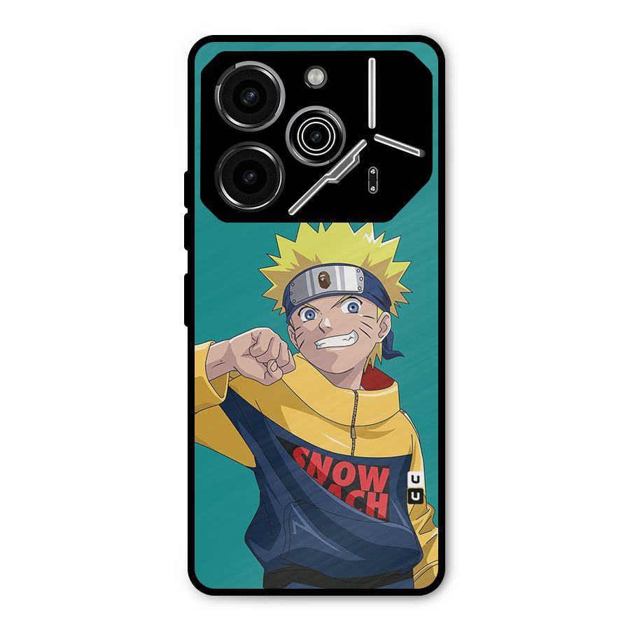 Naruto Snow Beach Art Metal Back Case for Tecno Pova 6 Pro