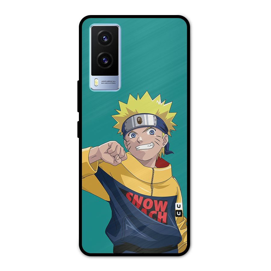Naruto Snow Beach Art Metal Back Case for Vivo V21e 5G