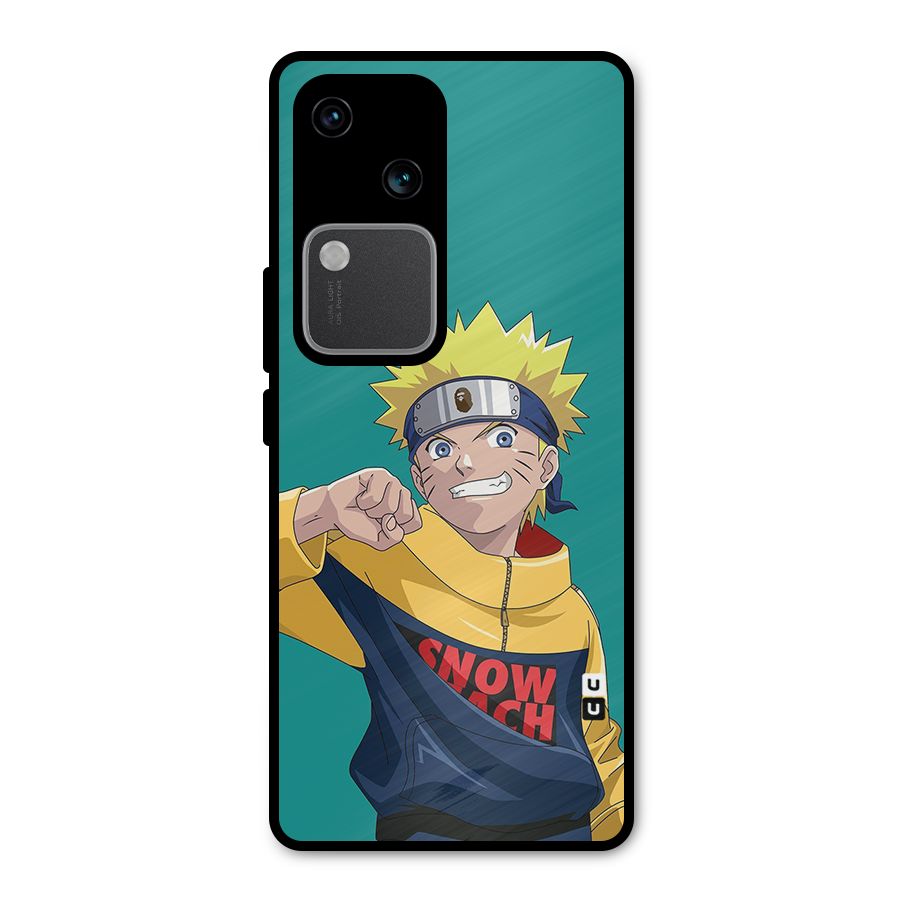 Naruto Snow Beach Art Metal Back Case for Vivo V30 Pro