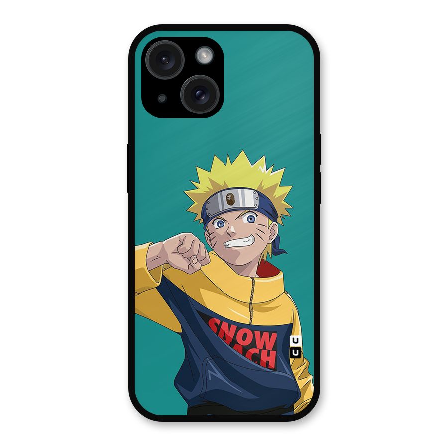 Naruto Snow Beach Art Metal Back Case for iPhone 15