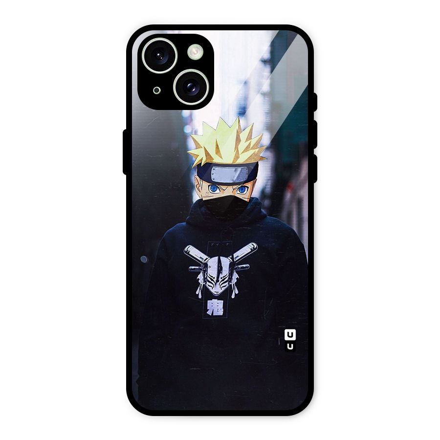 Naruto Uzumaki Cool Anime Glass Back Case for iPhone 15 Plus