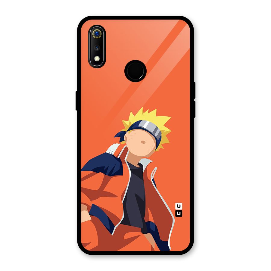 Naruto Uzumaki Minimalist Glass Back Case for Realme 3i