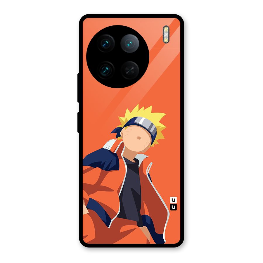 Naruto Uzumaki Minimalist Glass Back Case for Vivo X90 Pro