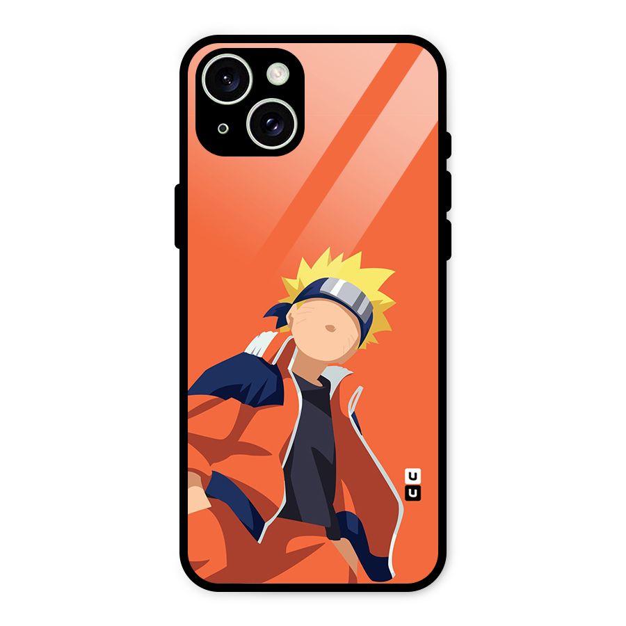Naruto Uzumaki Minimalist Glass Back Case for iPhone 15 Plus