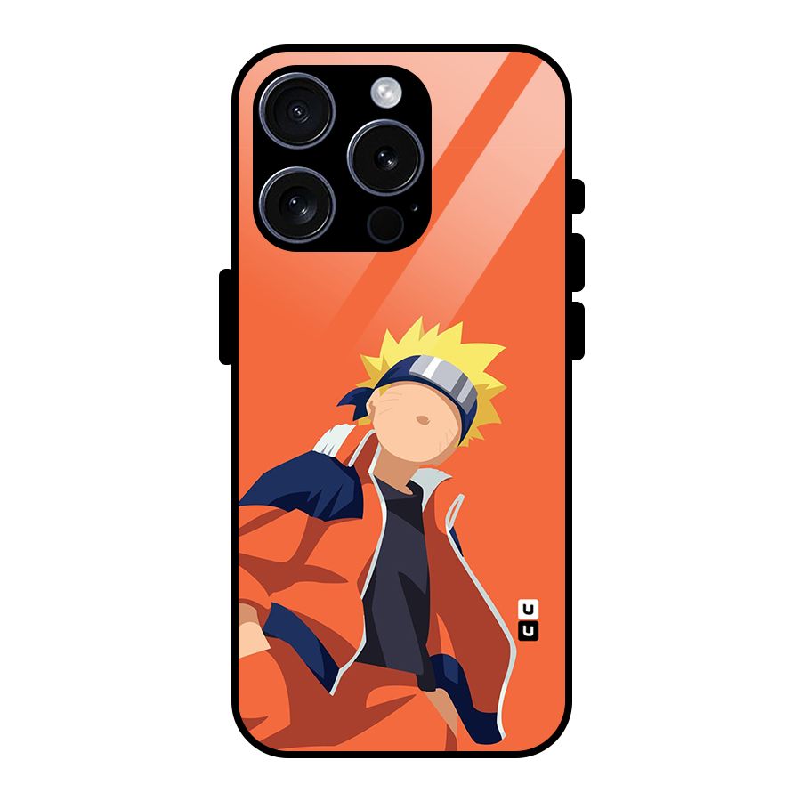 Naruto Uzumaki Minimalist Glass Back Case for iPhone 15 Pro