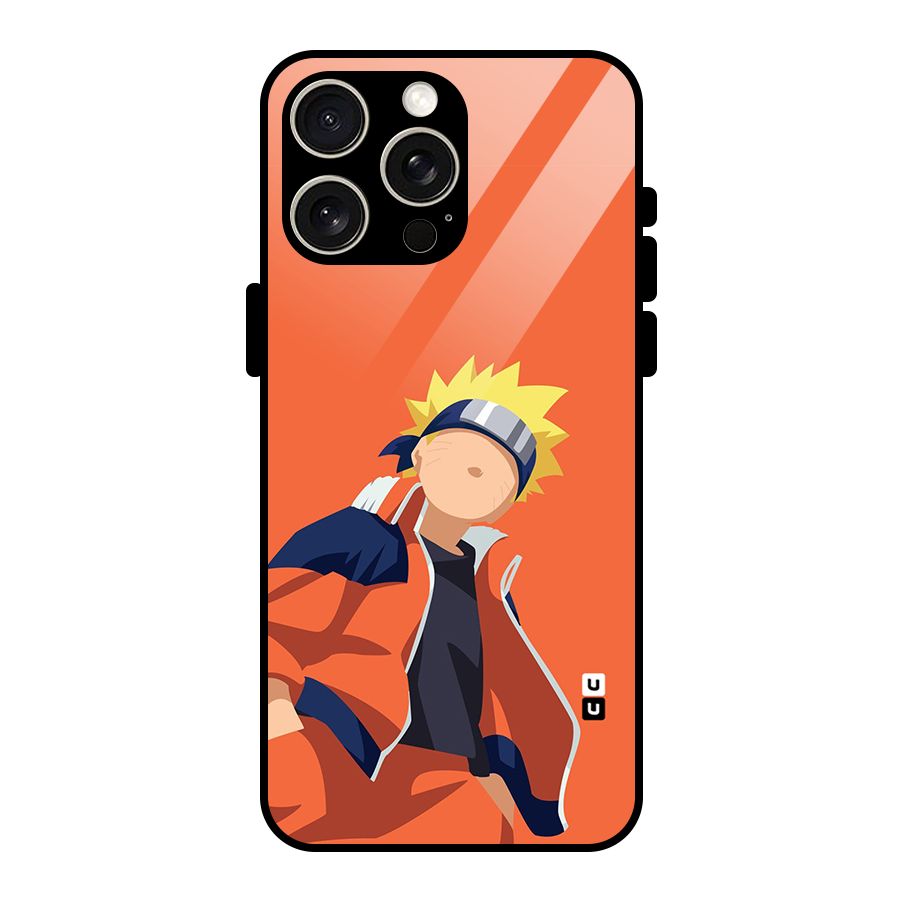 Naruto Uzumaki Minimalist Glass Back Case for iPhone 15 Pro Max