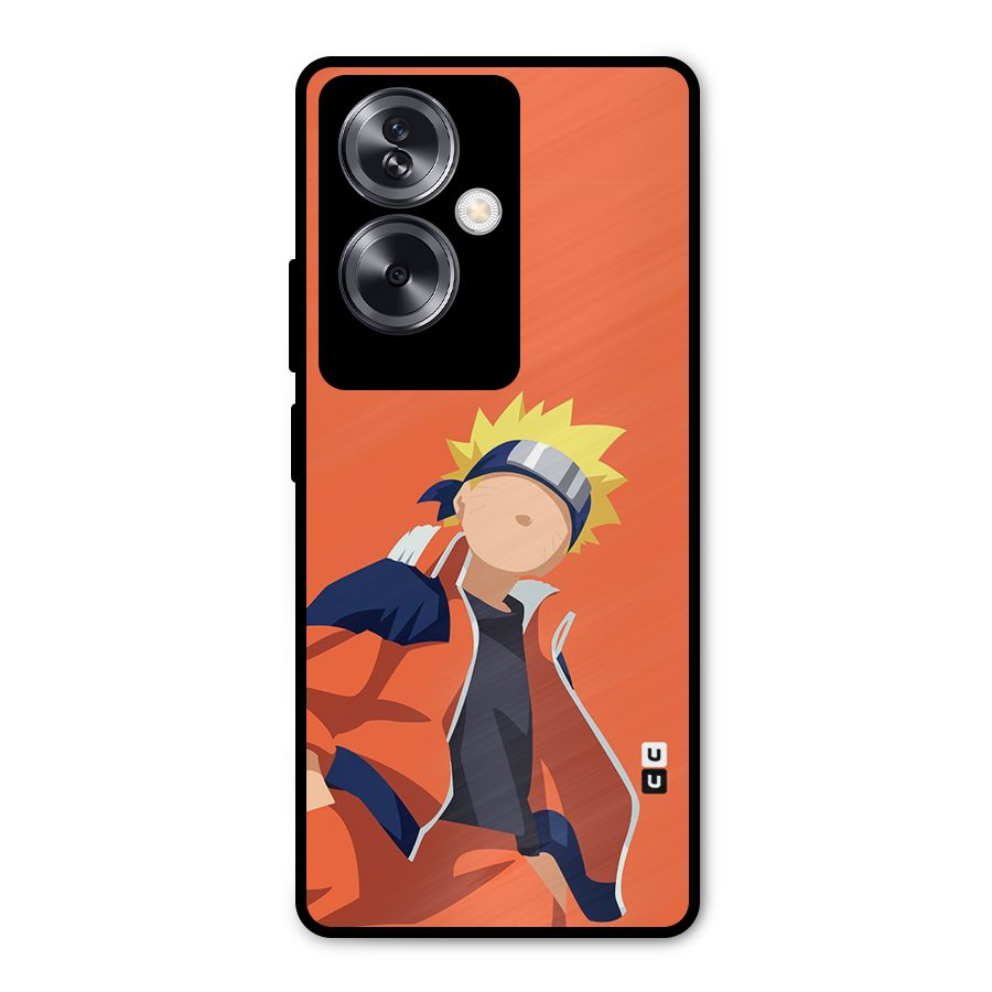 Naruto Uzumaki Minimalist Metal Back Case for Oppo A79 5G