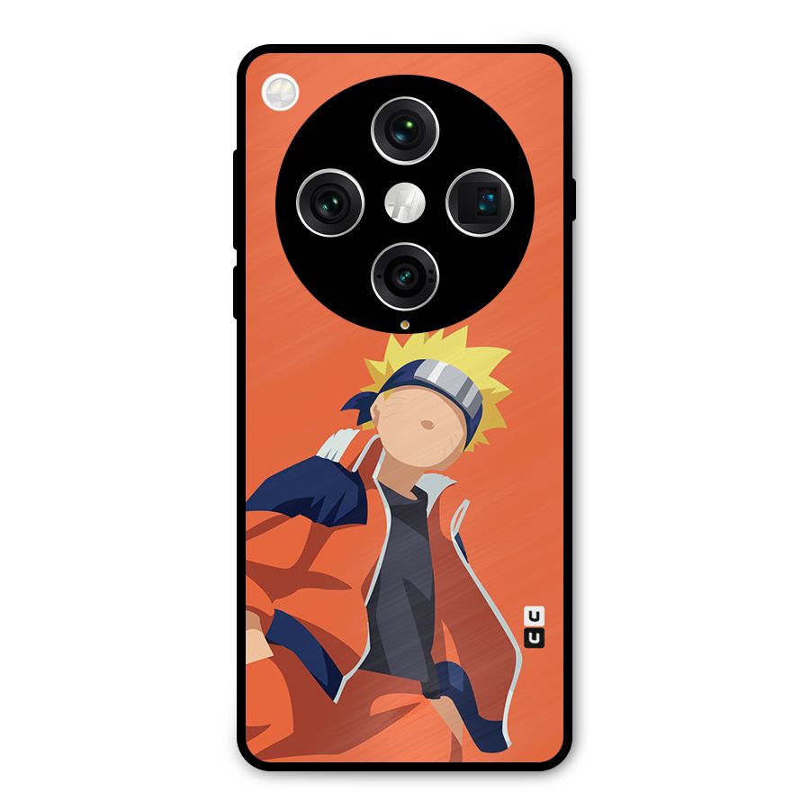 Naruto Uzumaki Minimalist Metal Back Case for Oppo Find X8 Pro