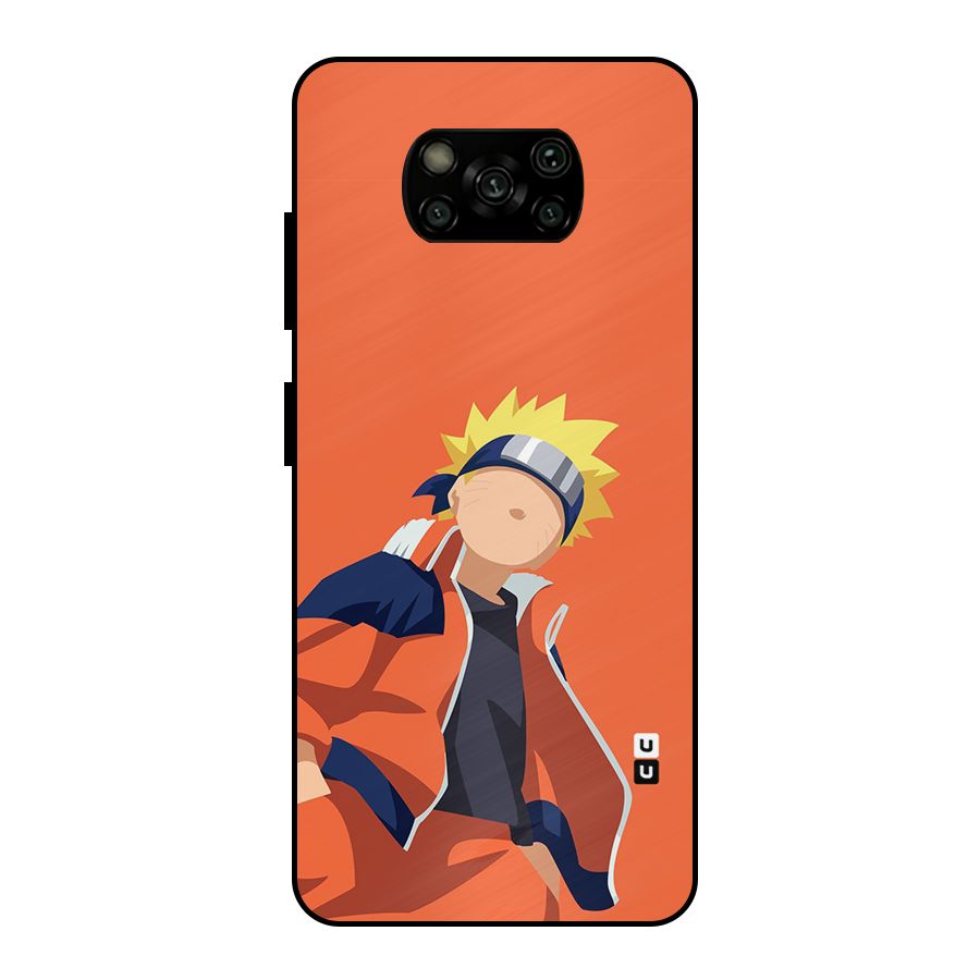 Naruto Uzumaki Minimalist Metal Back Case for Poco X3