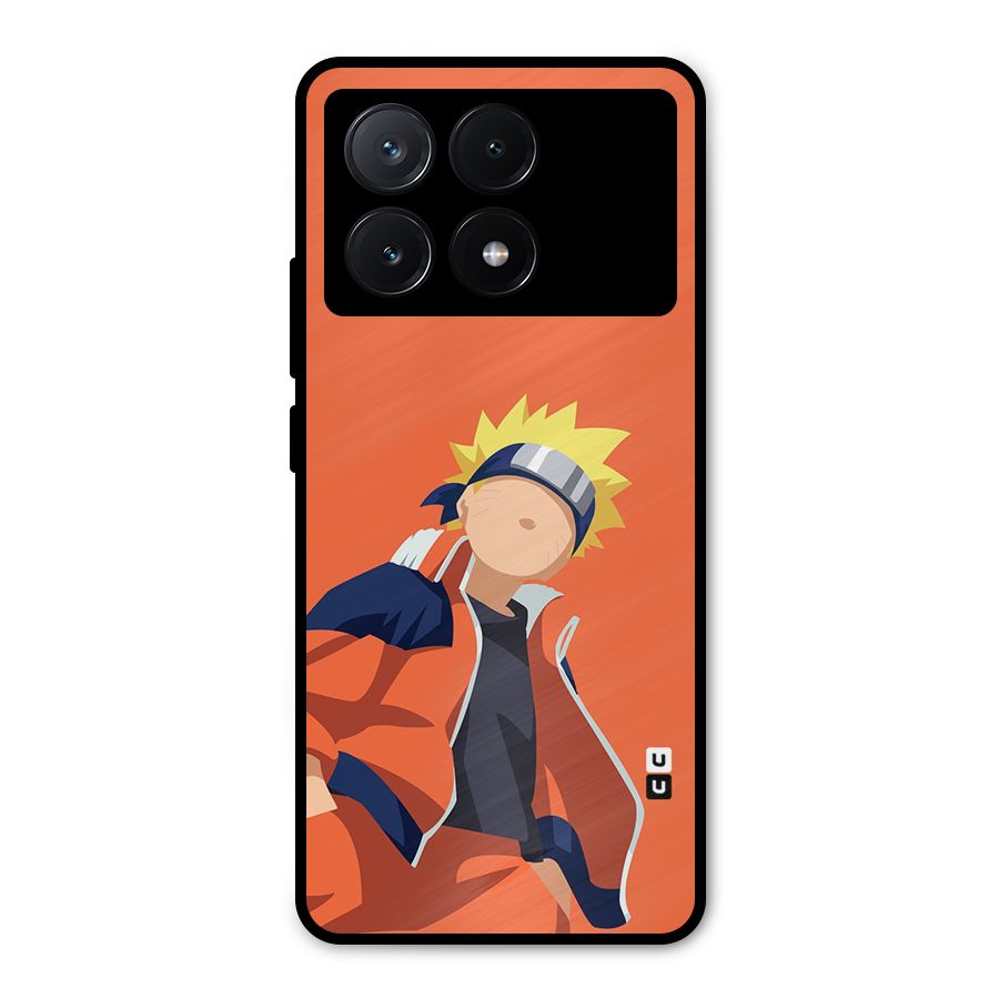 Naruto Uzumaki Minimalist Metal Back Case for Poco X6 Pro