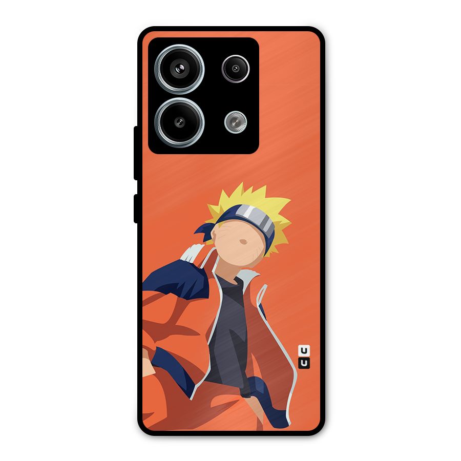 Naruto Uzumaki Minimalist Metal Back Case for Redmi Note 13 Pro 5G
