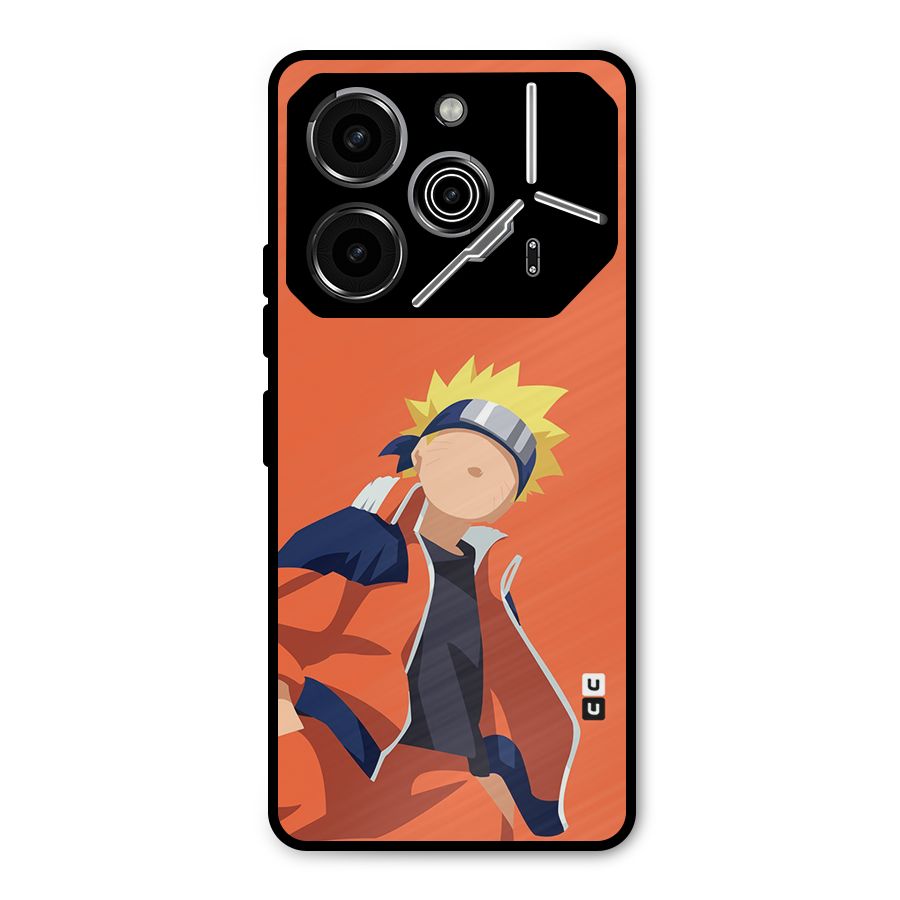 Naruto Uzumaki Minimalist Metal Back Case for Tecno Pova 6 Pro
