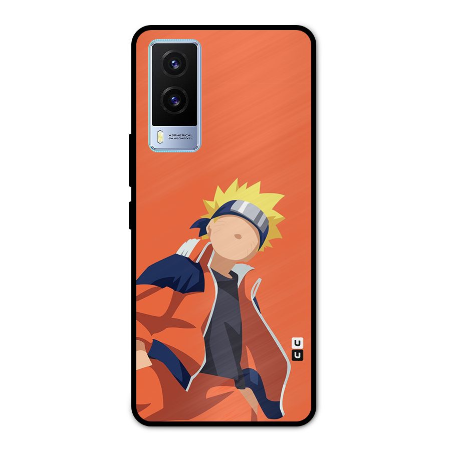 Naruto Uzumaki Minimalist Metal Back Case for Vivo V21e 5G