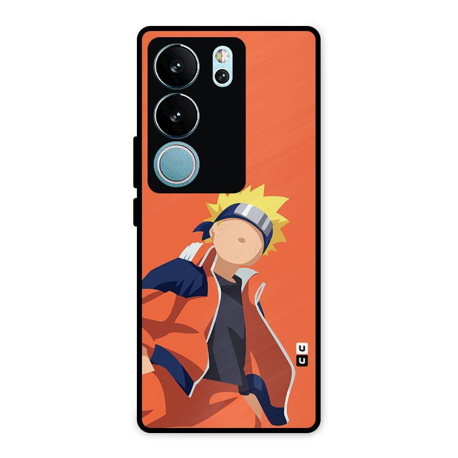 Naruto Uzumaki Minimalist Metal Back Case for Vivo V29 Pro