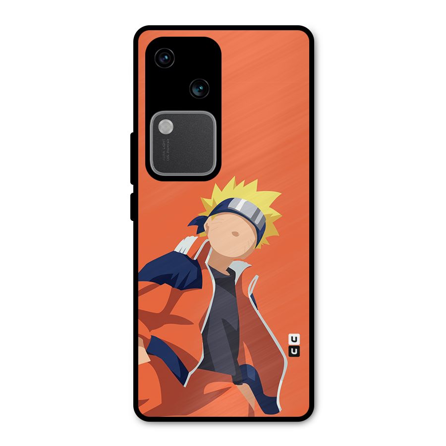 Naruto Uzumaki Minimalist Metal Back Case for Vivo V30 Pro