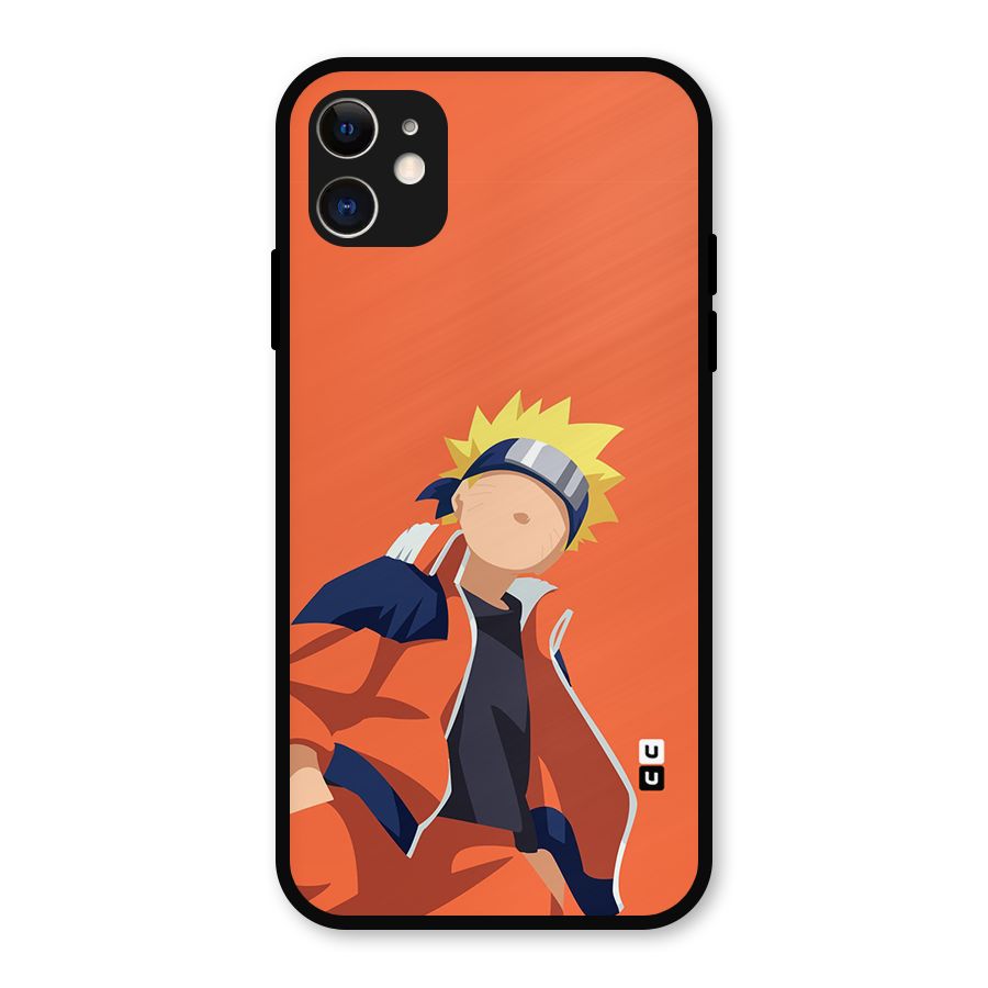 Naruto Uzumaki Minimalist Metal Back Case for iPhone 11