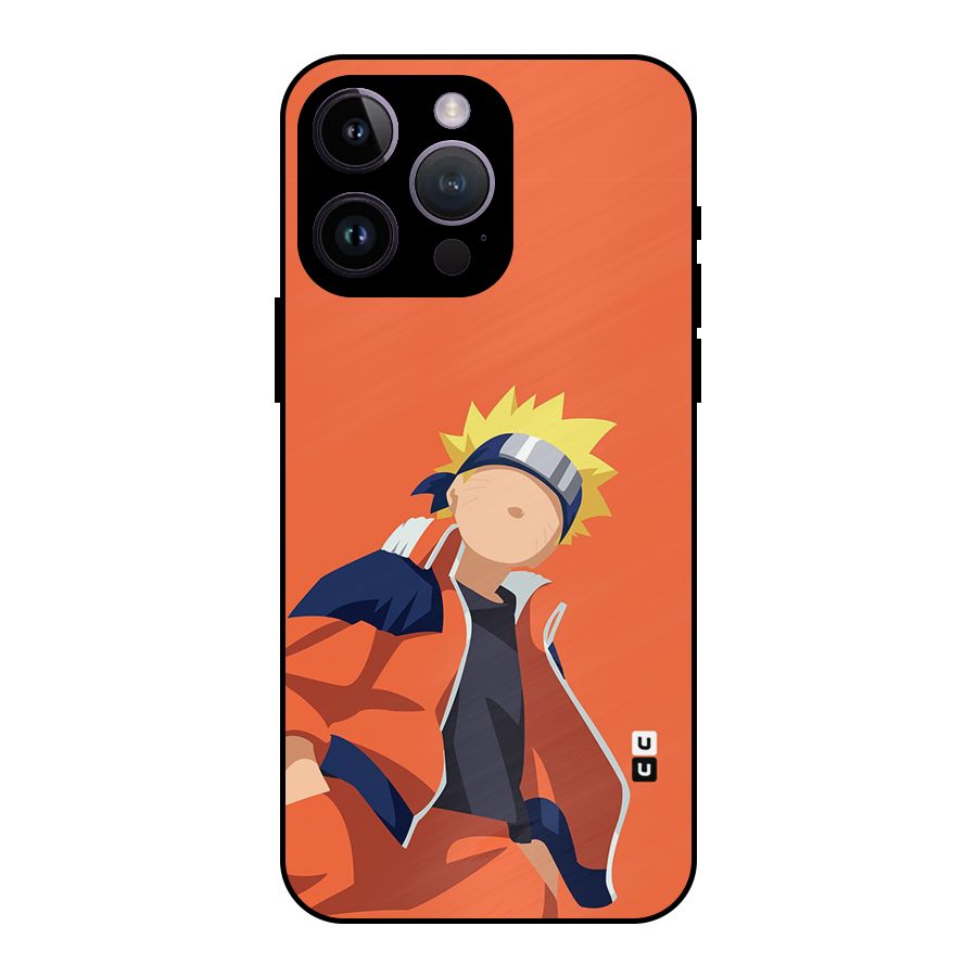Naruto Uzumaki Minimalist Metal Back Case for iPhone 14 Pro Max