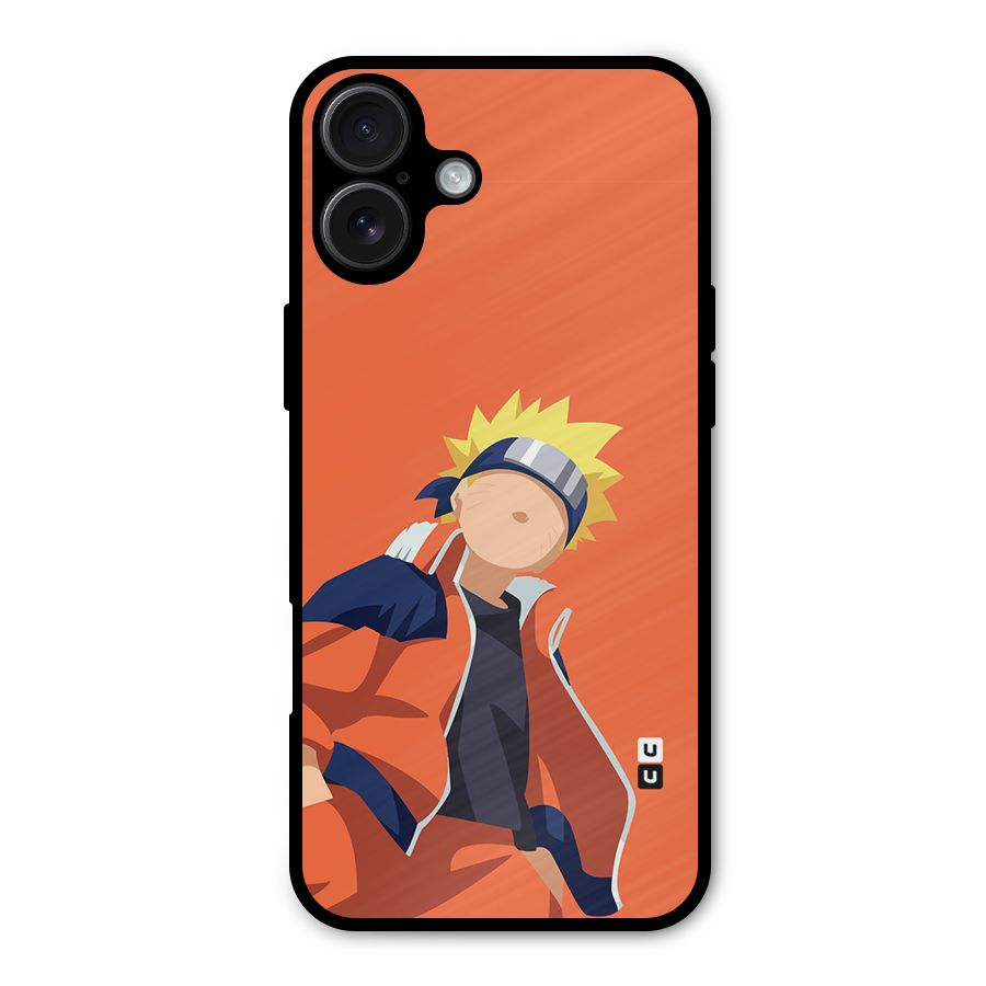 Naruto Uzumaki Minimalist Metal Back Case for iPhone 16 Plus