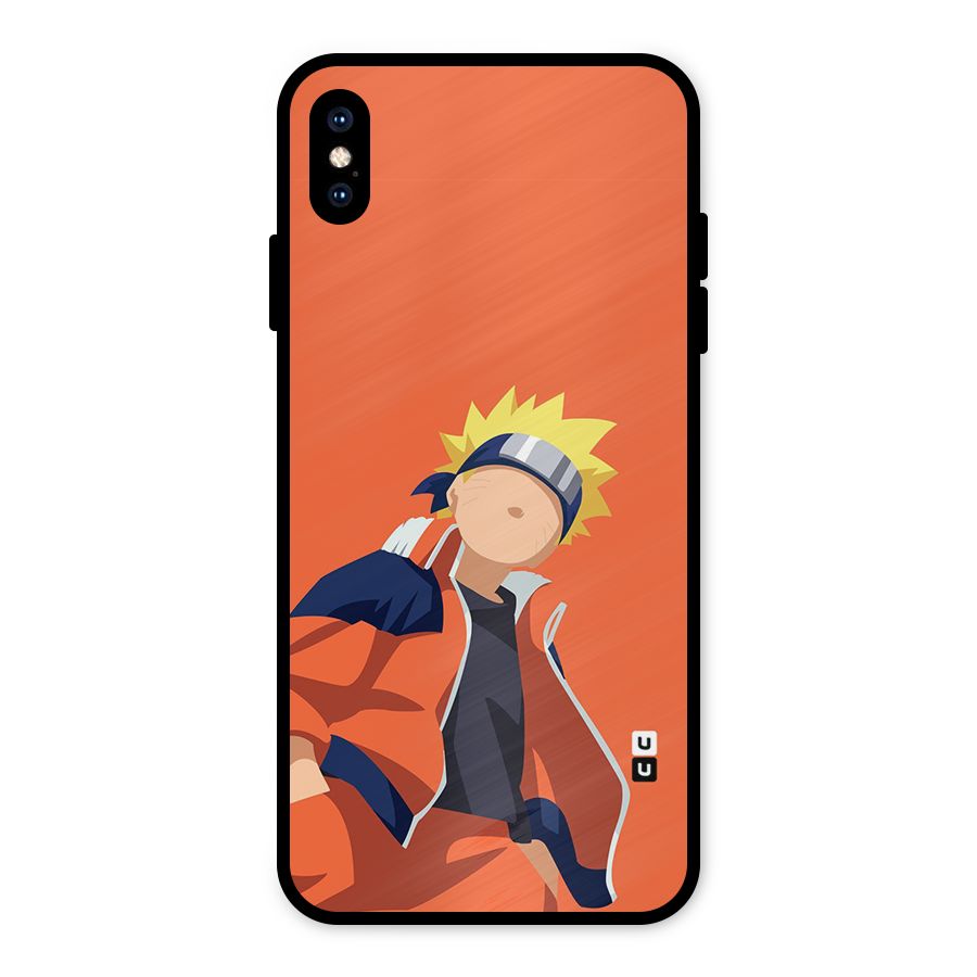 Naruto Uzumaki Minimalist Metal Back Case for iPhone XS Max
