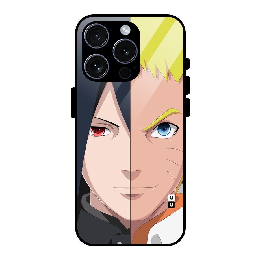 Naruto and Sasuke Glass Back Case for iPhone 15 Pro