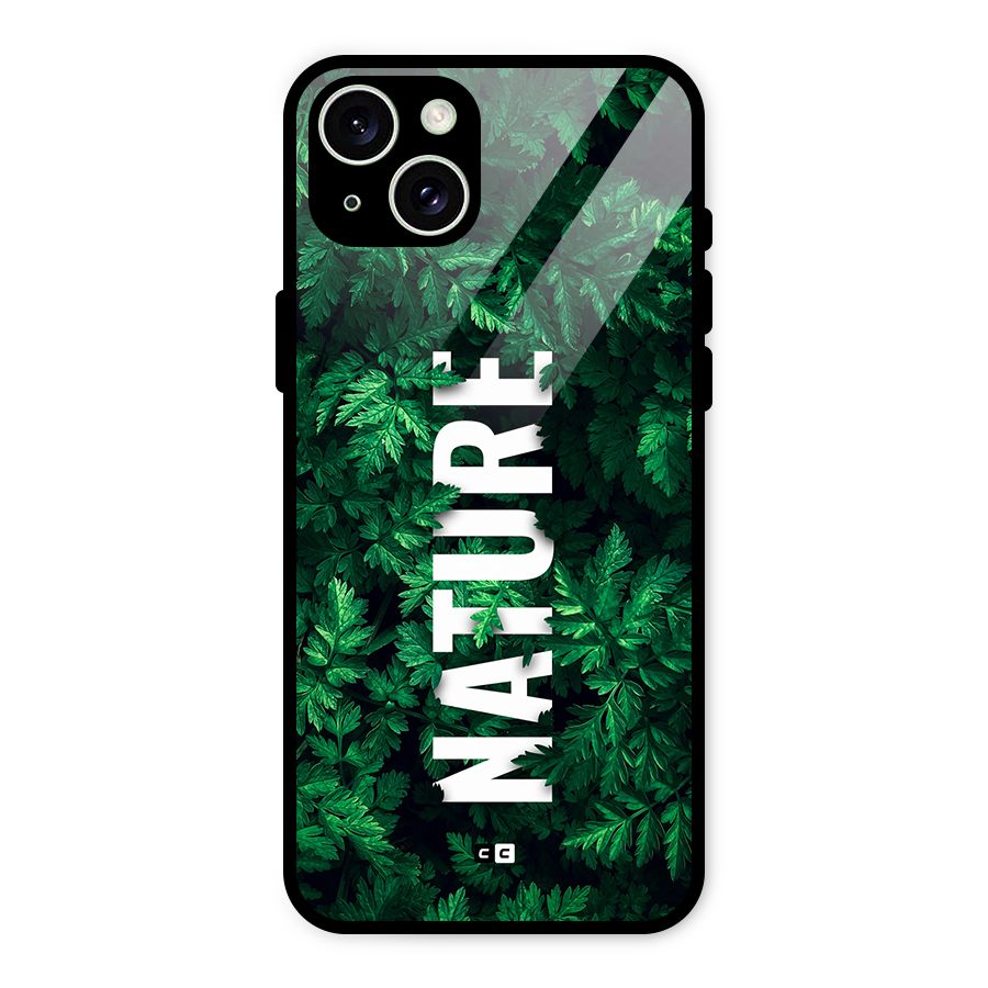 Nature Leaves Glass Back Case for iPhone 15 Plus