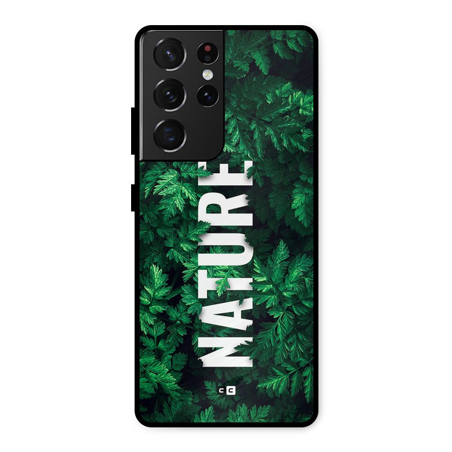 Nature Leaves Metal Back Case for Galaxy S21 Ultra 5G