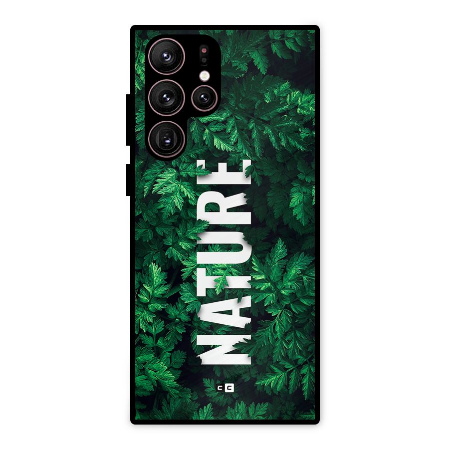Nature Leaves Metal Back Case for Galaxy S22 Ultra 5G