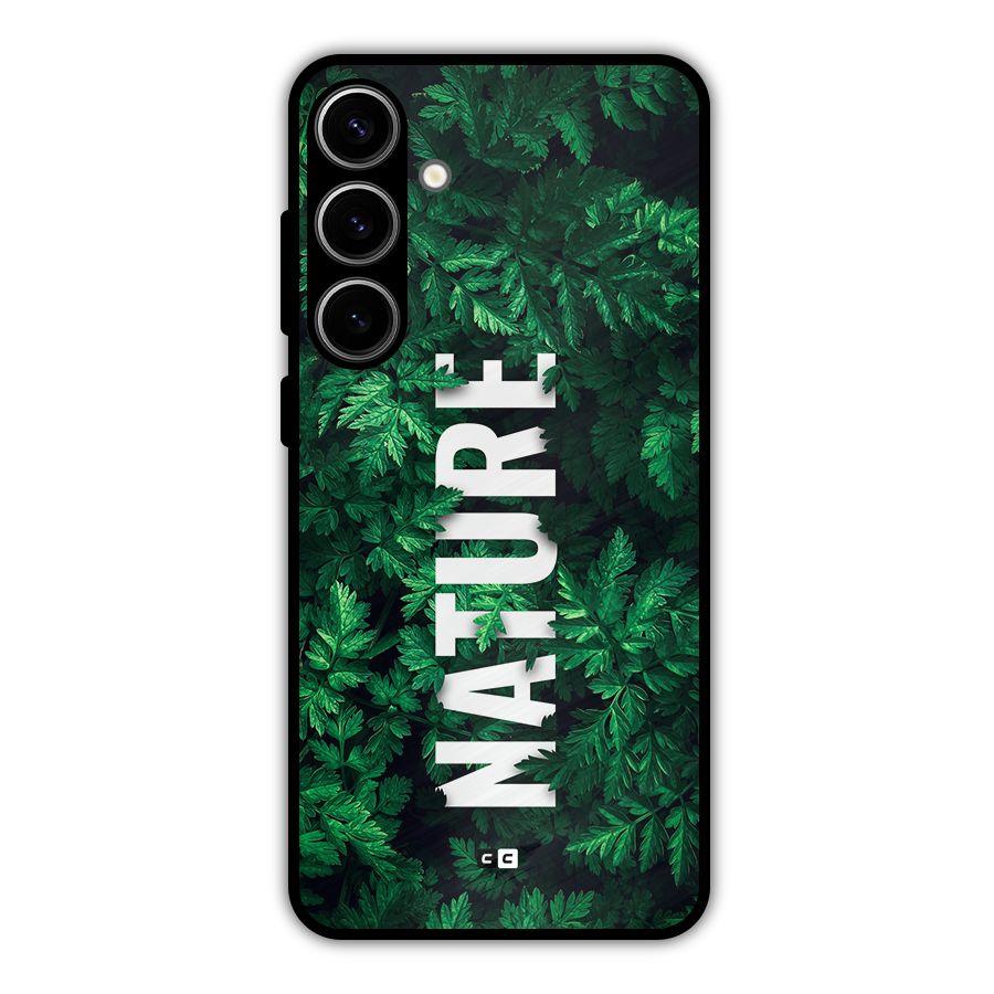 Nature Leaves Metal Back Case for Galaxy S24 Plus