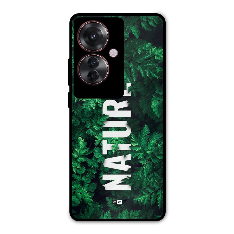 Nature Leaves Metal Back Case for Oppo F25 Pro