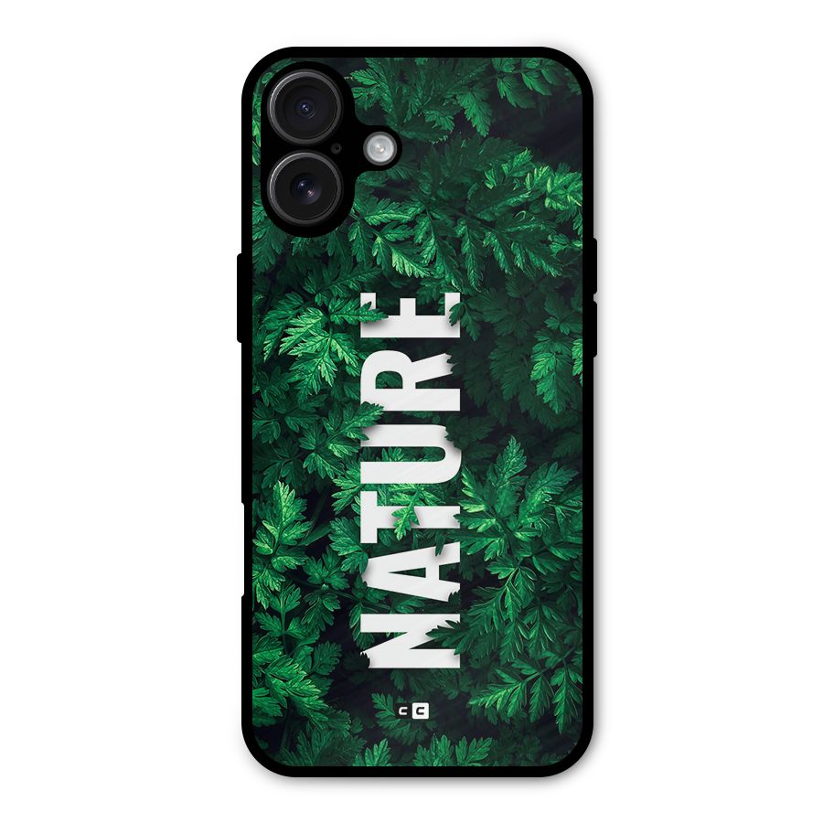 Nature Leaves Metal Back Case for iPhone 16 Plus