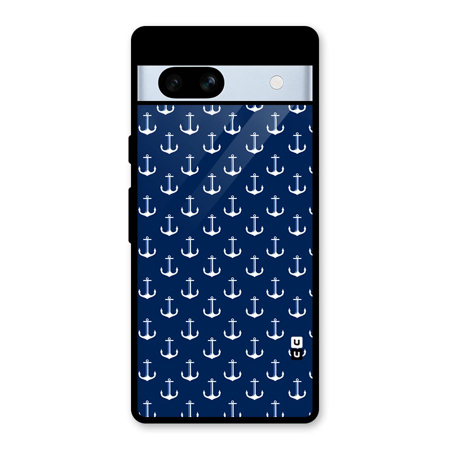 Nautical Pattern Glass Back Case for Google Pixel 7a