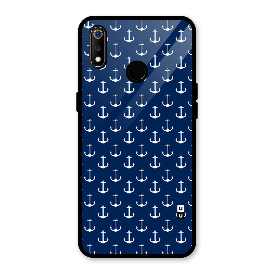 Nautical Pattern Glass Back Case for Realme 3