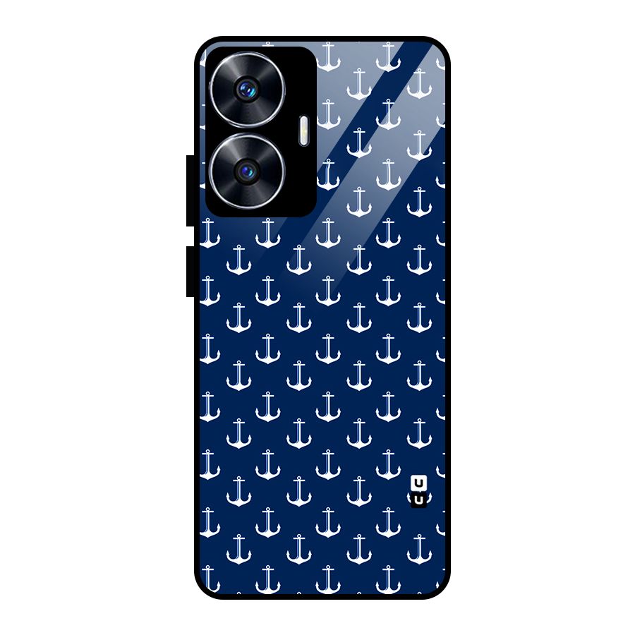 Nautical Pattern Glass Back Case for Realme Narzo N55