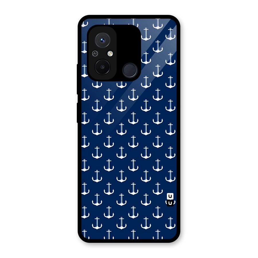 Nautical Pattern Glass Back Case for Redmi 12C