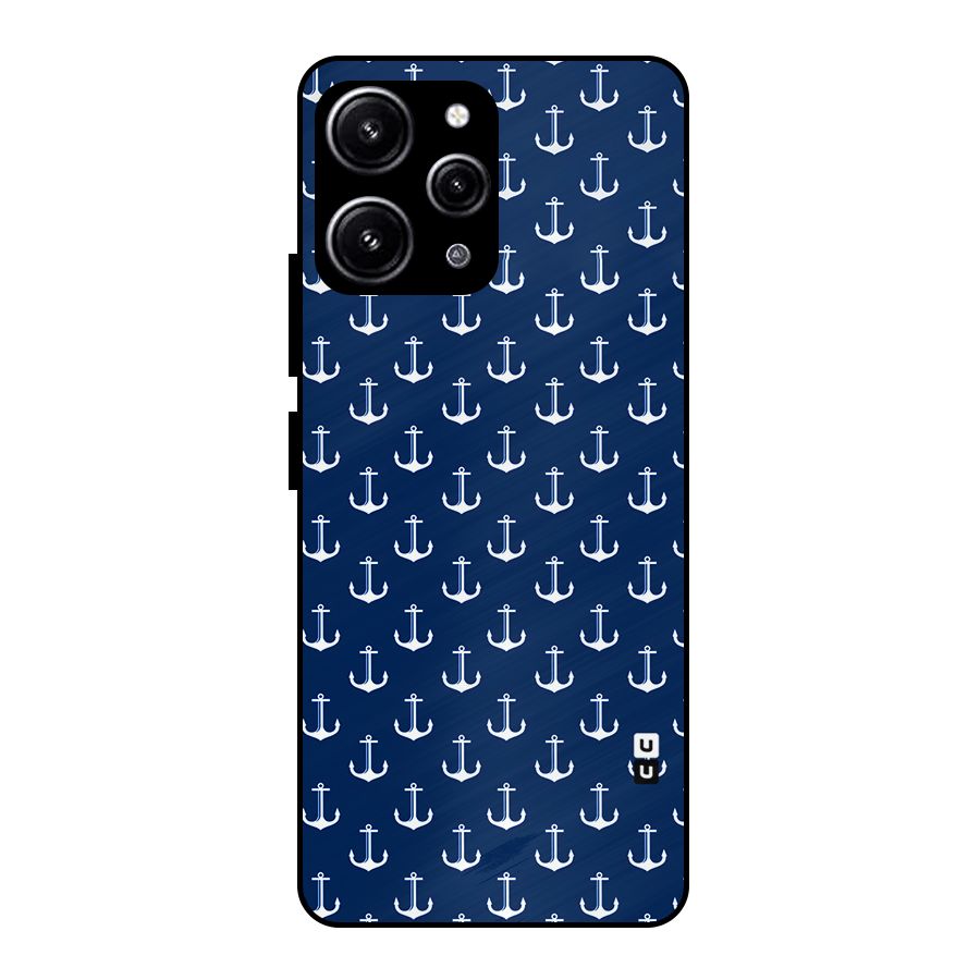 Nautical Pattern Glass Back Case for Redmi 12 4G