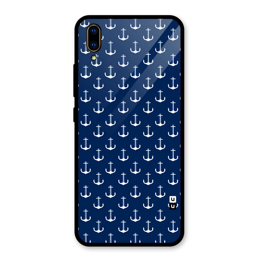 Nautical Pattern Glass Back Case for Vivo V11 Pro