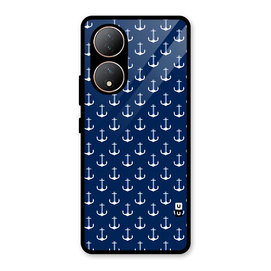 Nautical Pattern Glass Back Case for Vivo Y100A