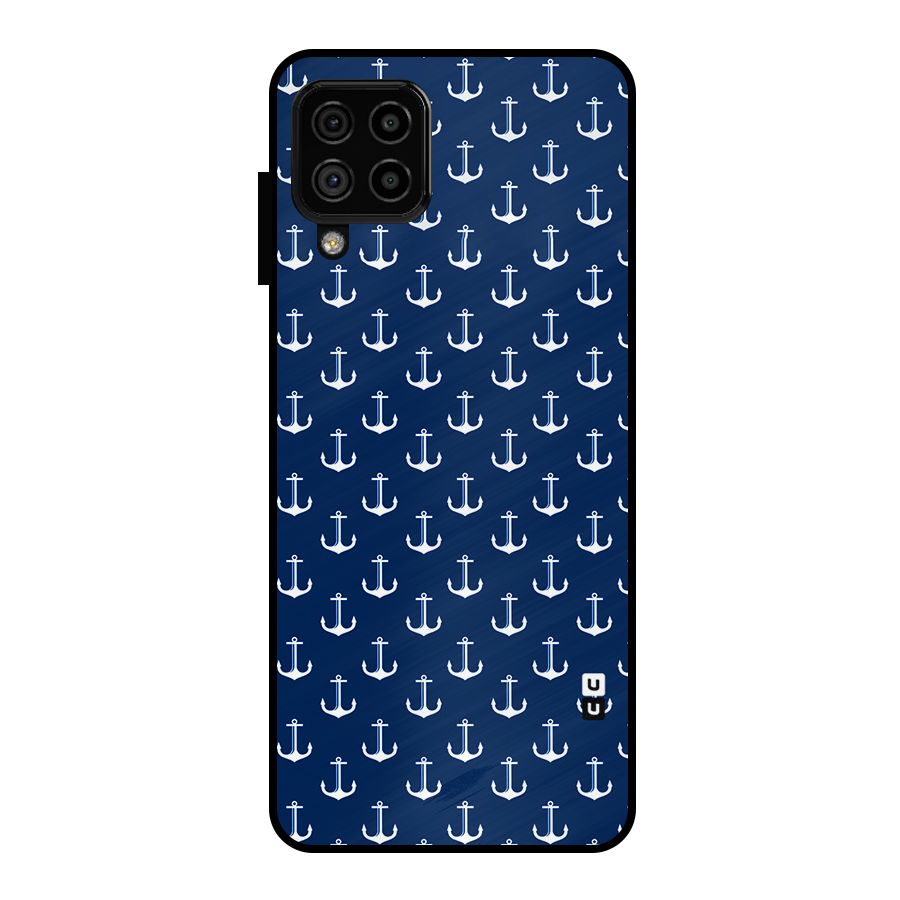 Nautical Pattern Metal Back Case for Galaxy A22 4G